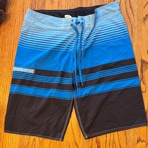 Oceanic Blue and Black Men's Board Shorts